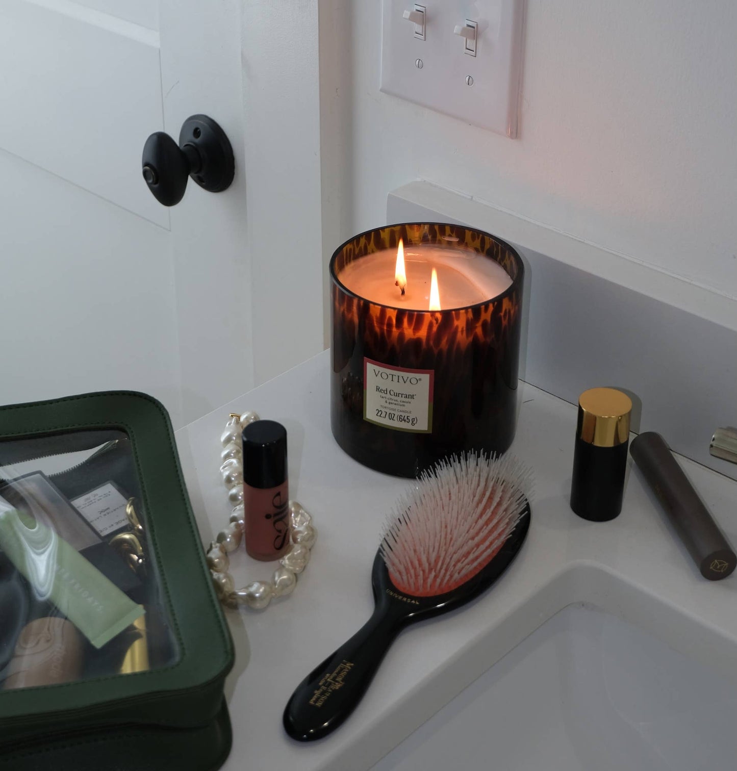 Red Currant Tortoise Candle - Elegant Tortoiseshell Candle 22.7oz