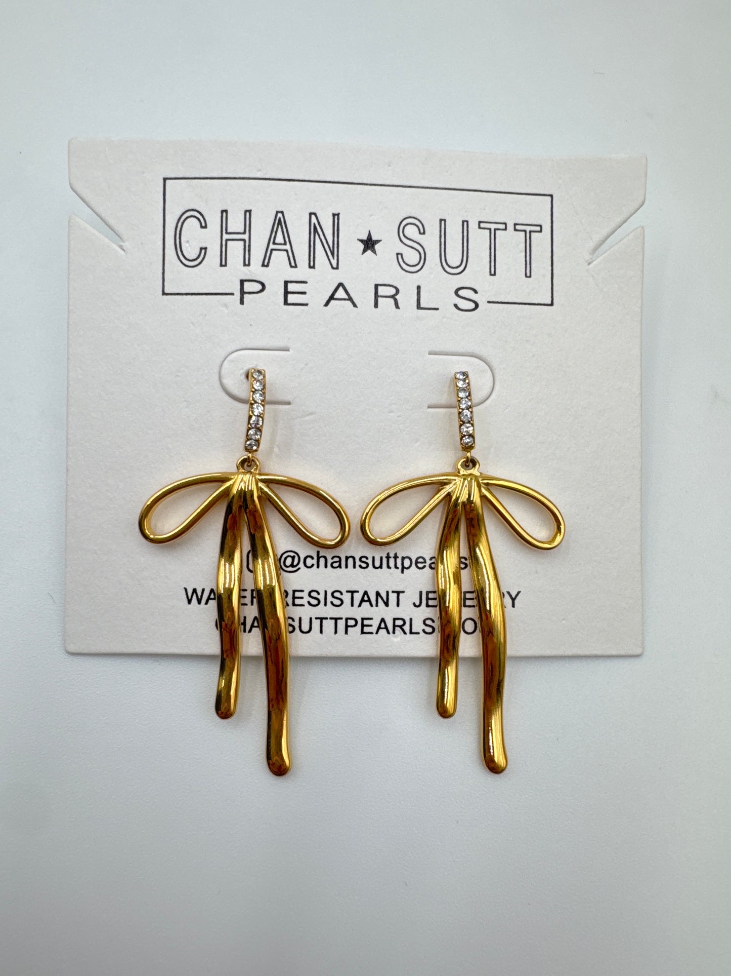 Diamond Bow Earrings