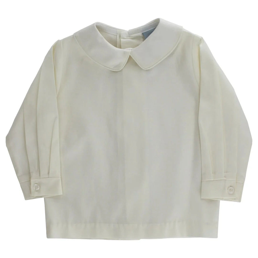 Boys Piped Shirt - Ivory