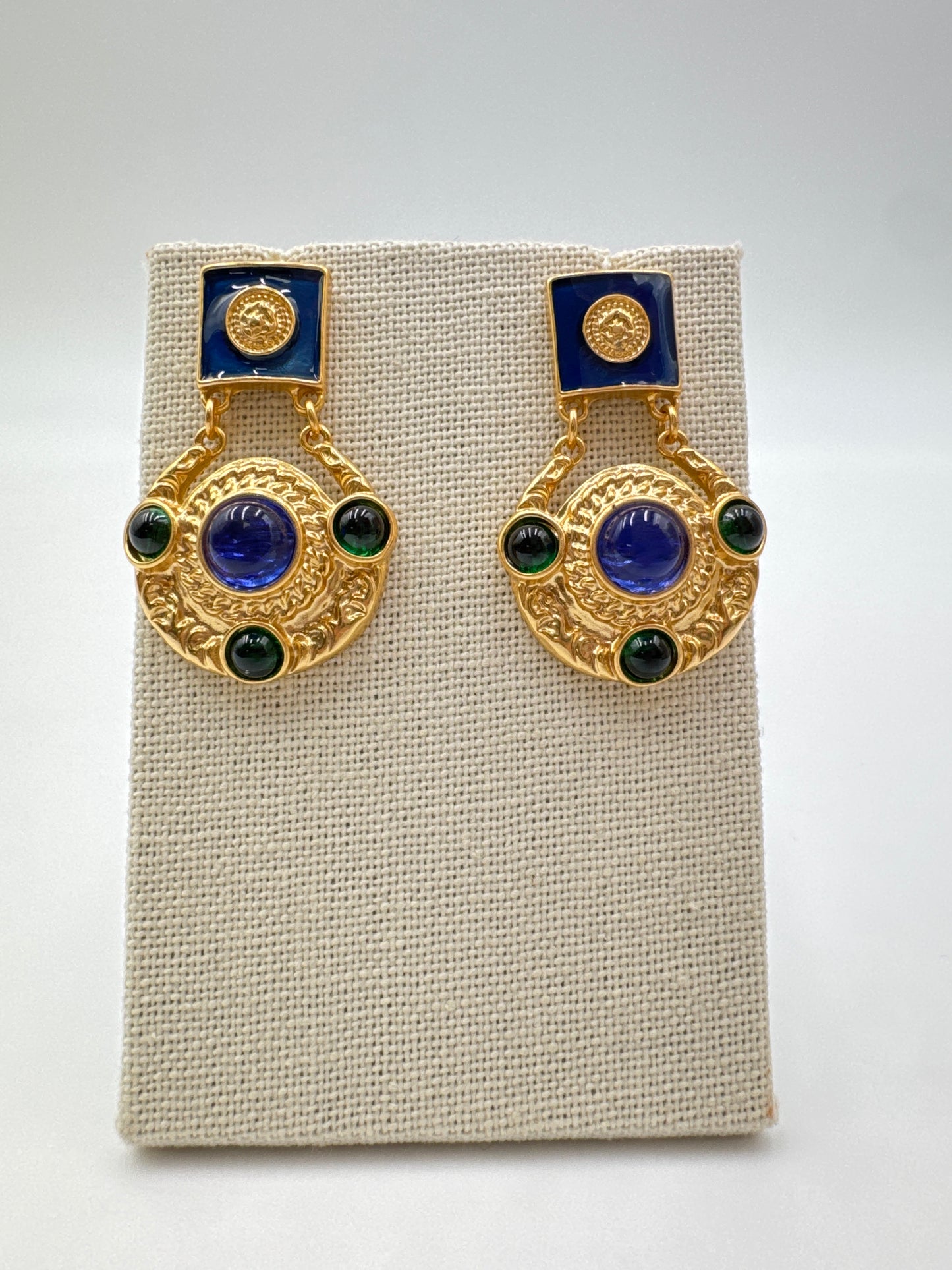 Stone Rope Earrings blue-green