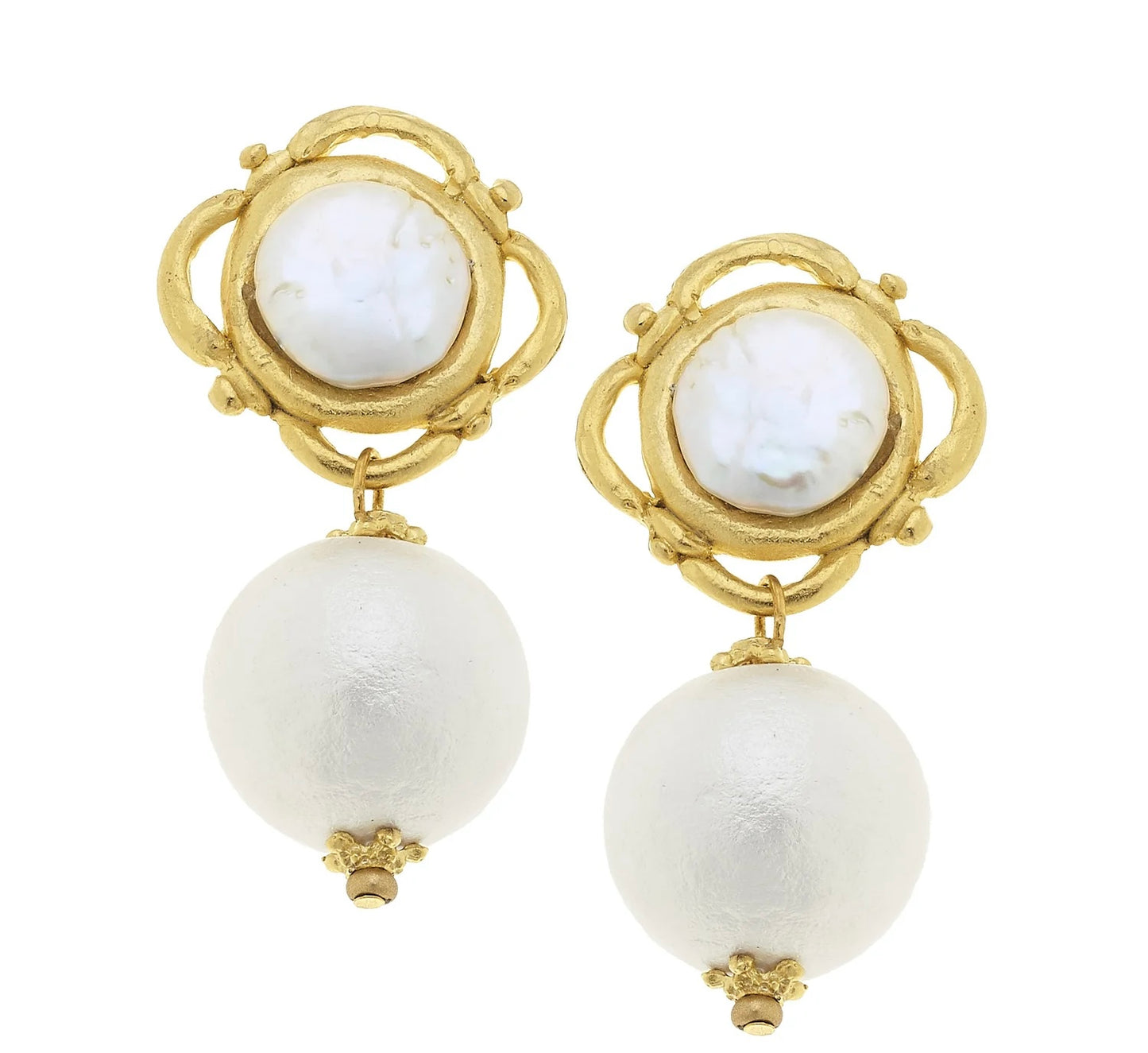 Pearl and Cotton Clip Earring