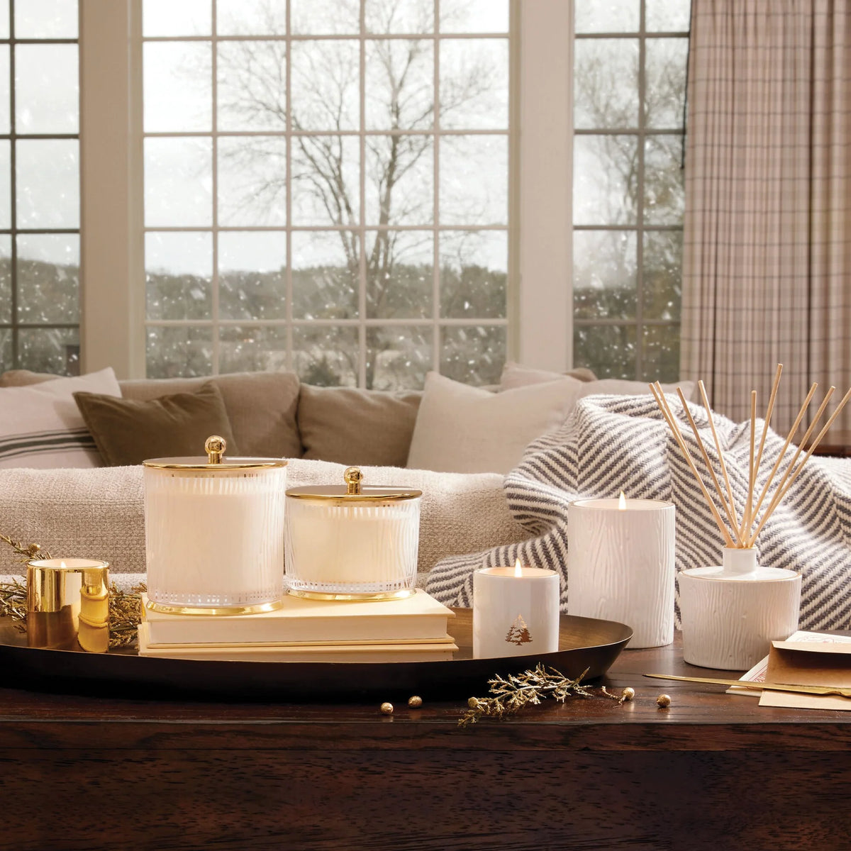 13.5 oz Large Gilded Frosted Wood Grain, Frasier Fir