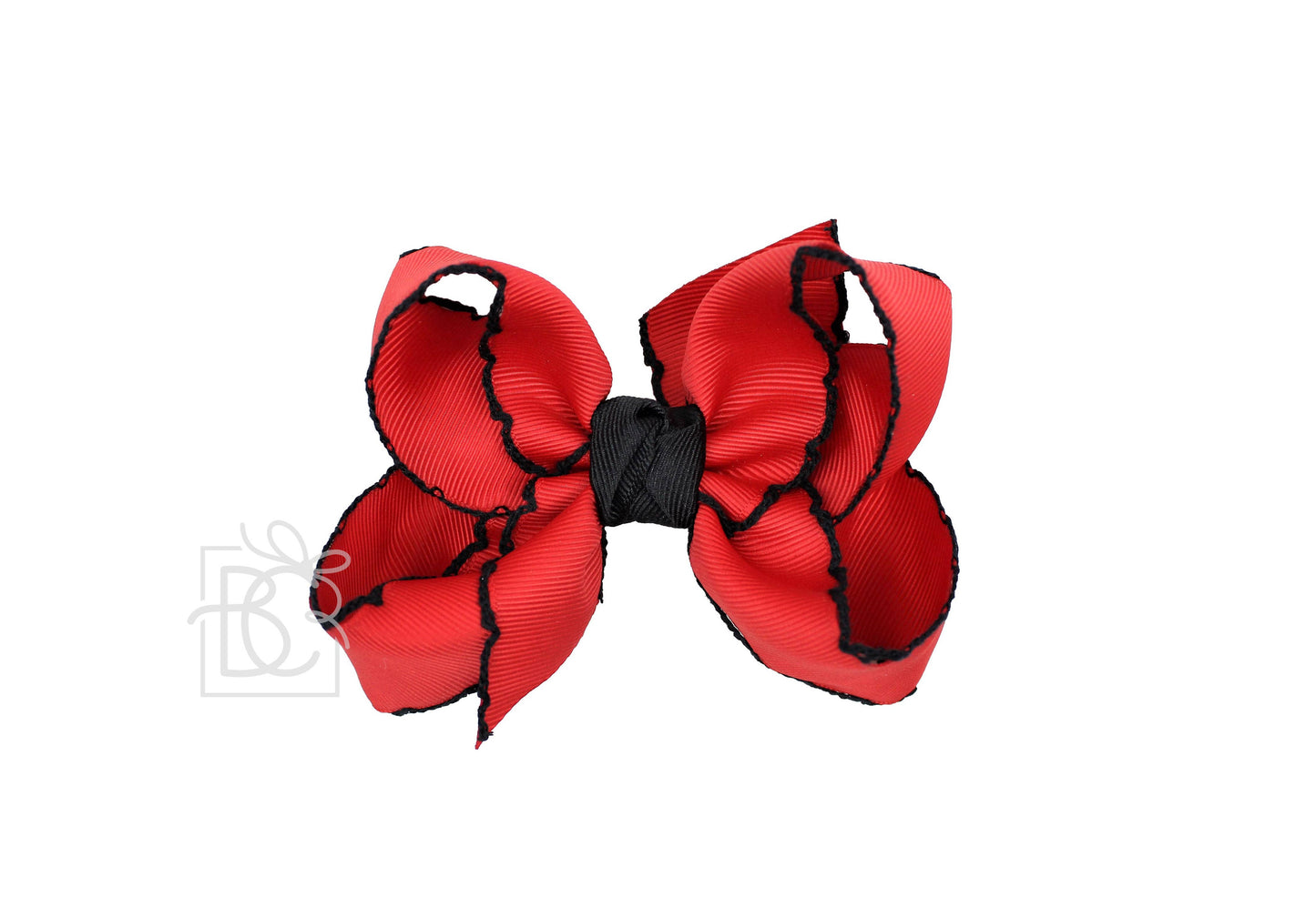 Crochet Edge Bows (Red & Black)