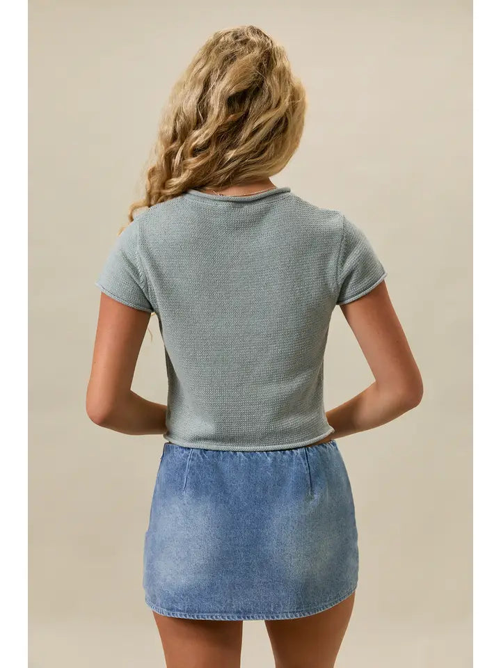 Light Blue Knit Top