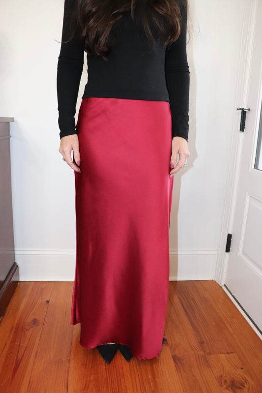 Cherris Satin Maxi Skirt