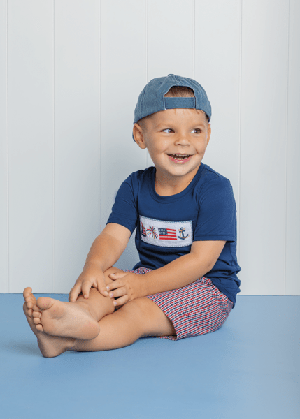 Navy Patriotic Short Set