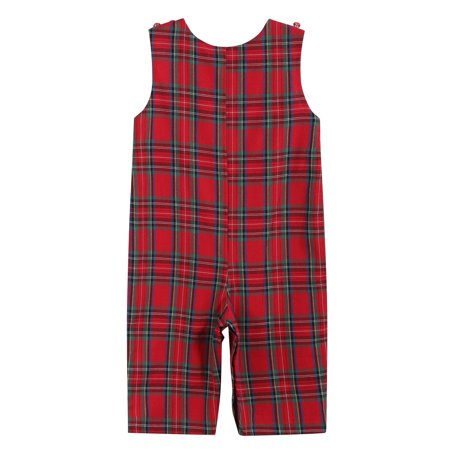 Christmas Tartan Plaid Smocked Overalls