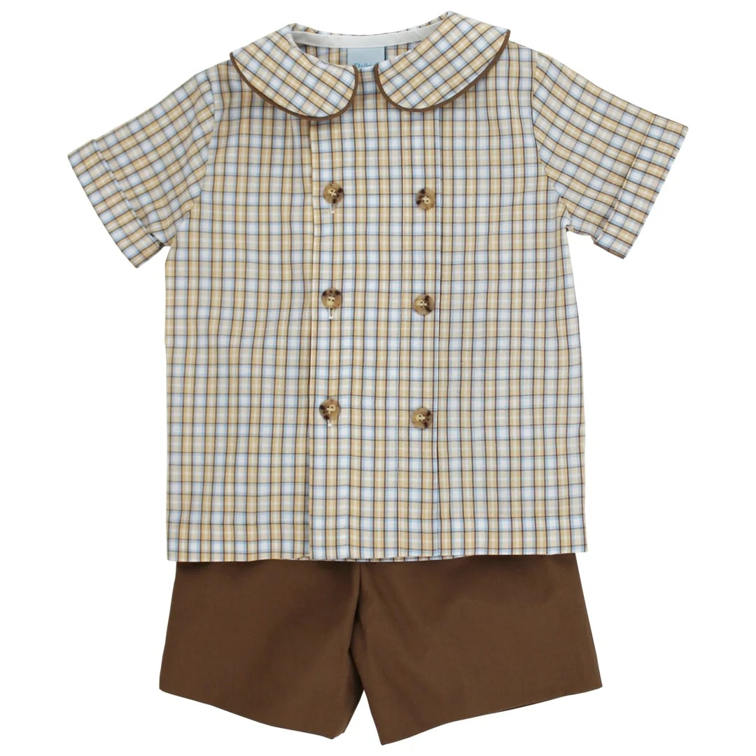 Pecan Plaid Short Set