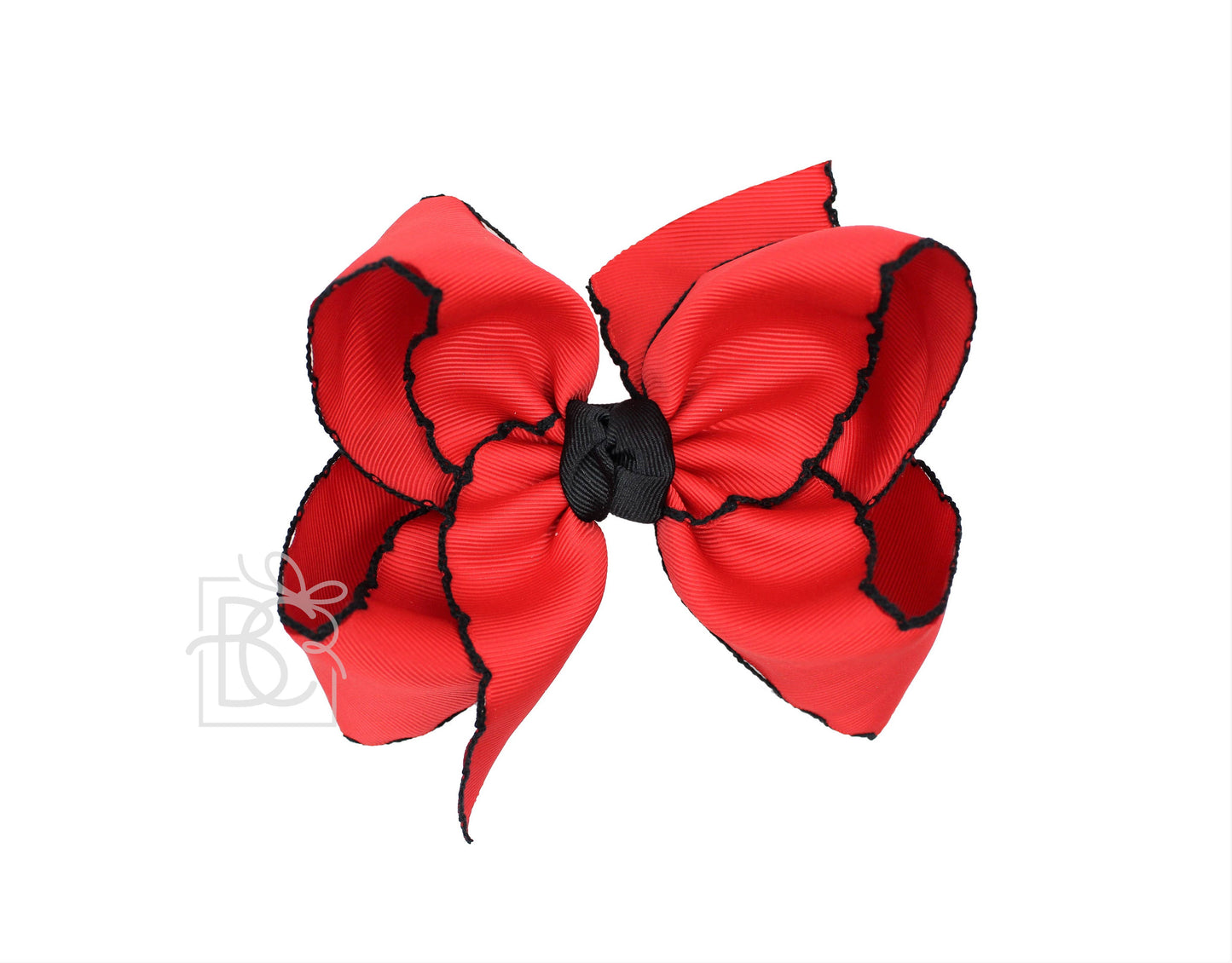 Crochet Edge Bows (Red & Black)