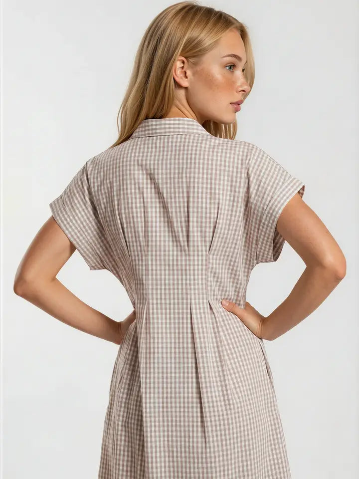 Ellie Gingham Pleated Dress