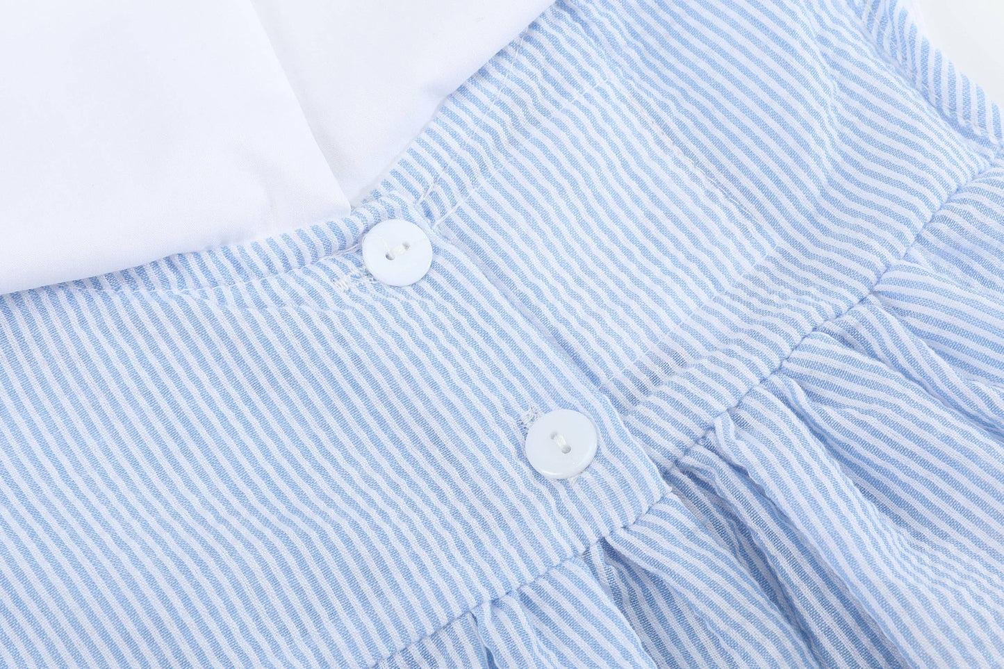 Blue Bunnies Seersucker Yoke Dress