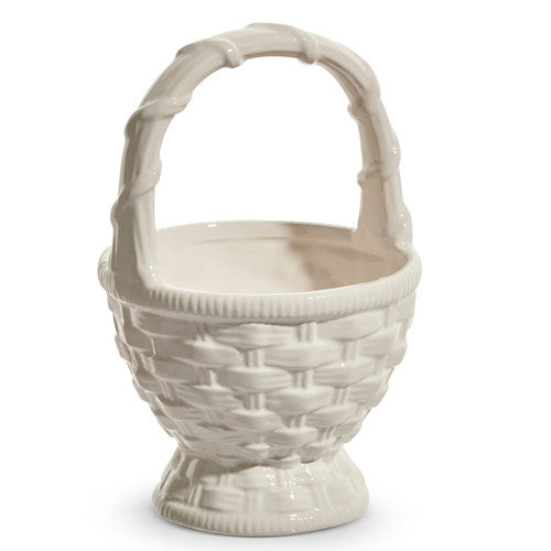 White Ceramic Basket 7.5”