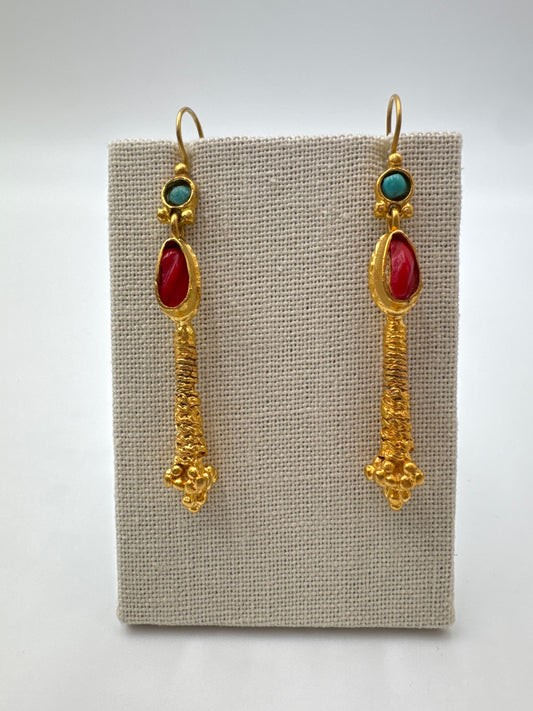 Red Drop Earrings