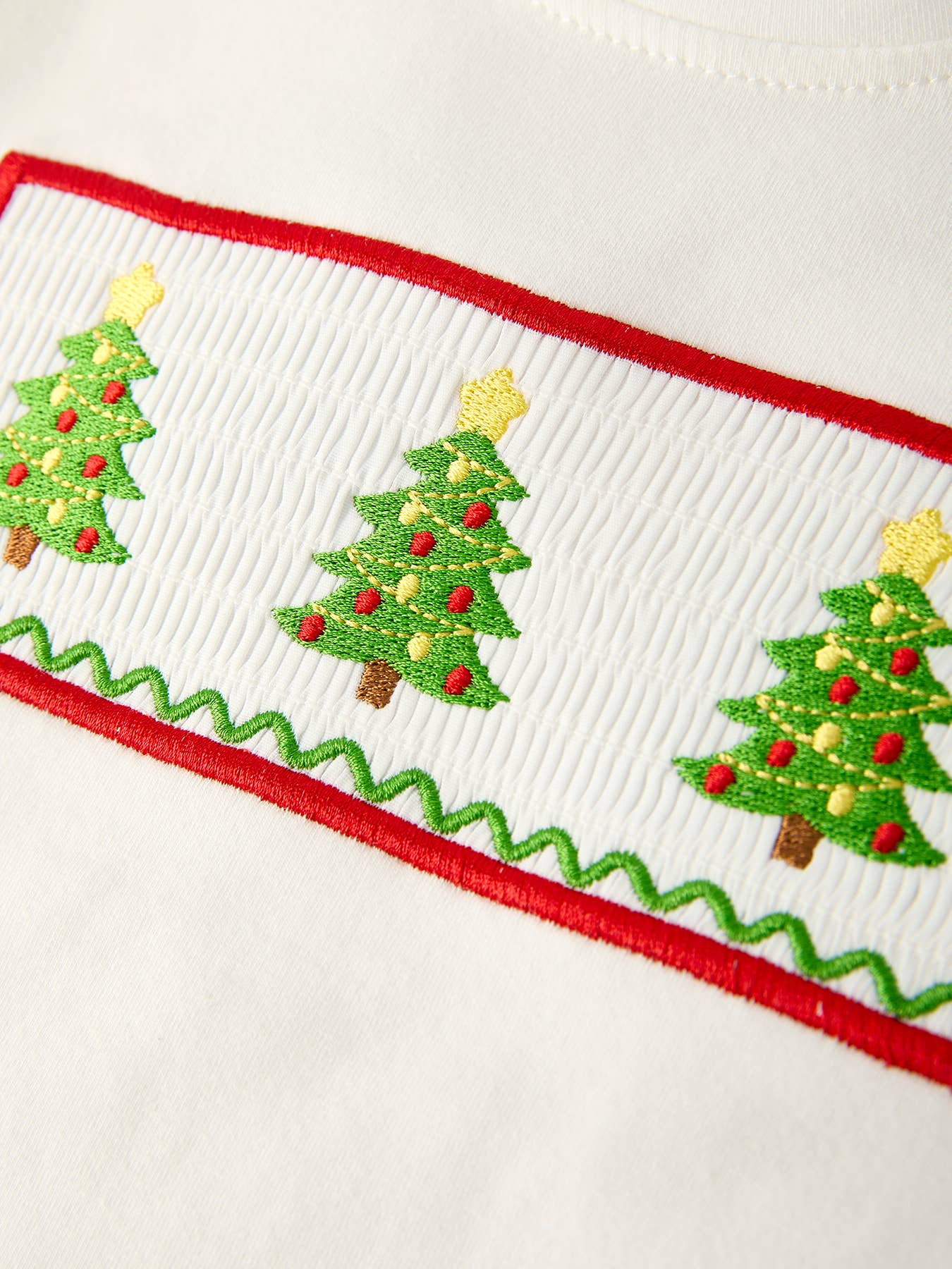 Christmas Tree Smocked Pants Set