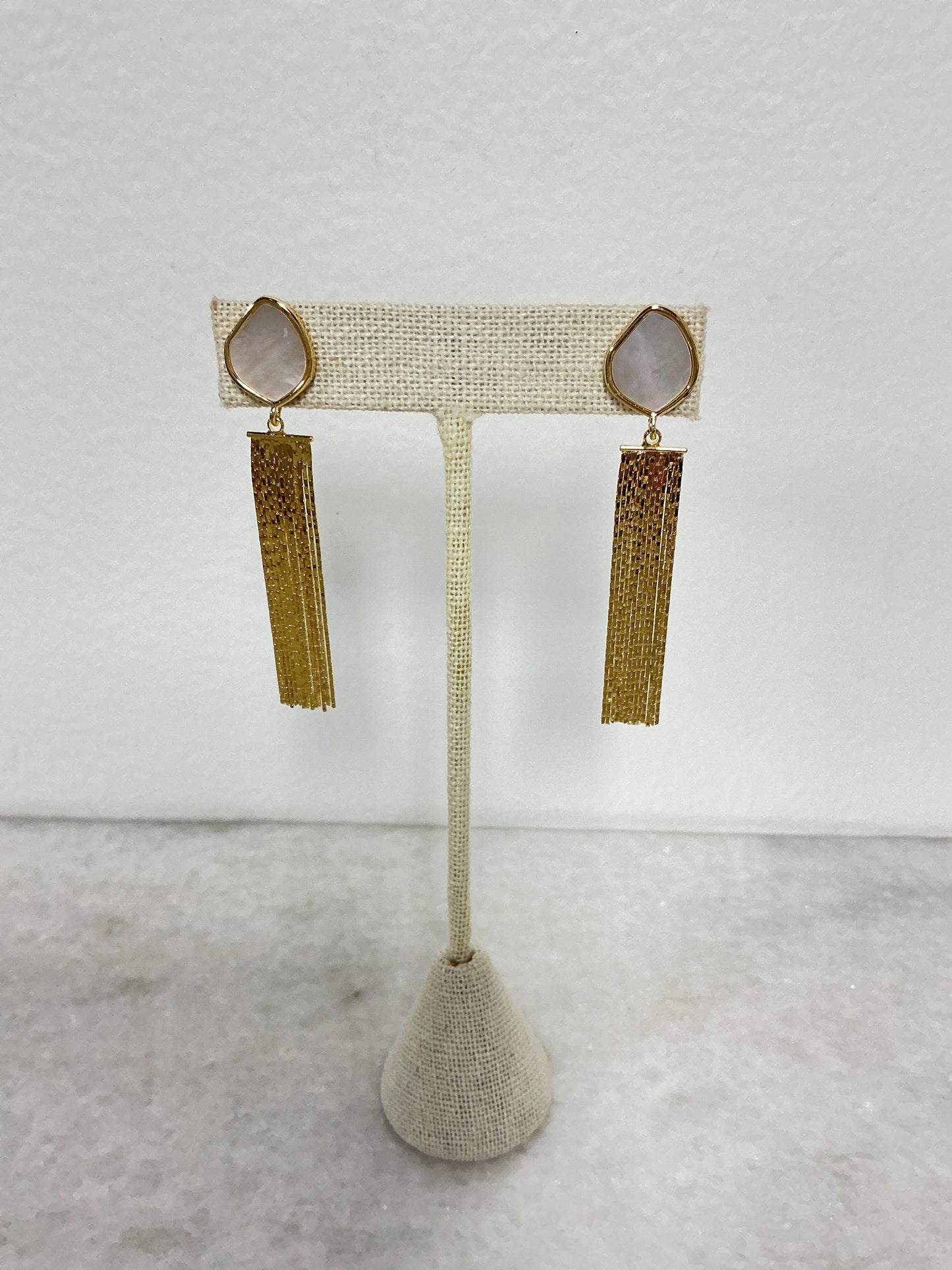 The Valencia Mother of Pearl Tassel Earrings