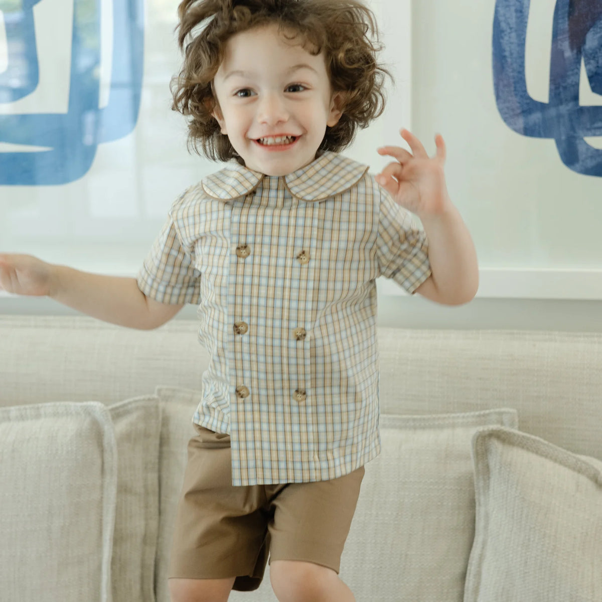 Pecan Plaid Short Set
