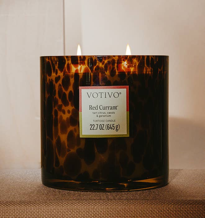 Red Currant Tortoise Candle - Elegant Tortoiseshell Candle 22.7oz