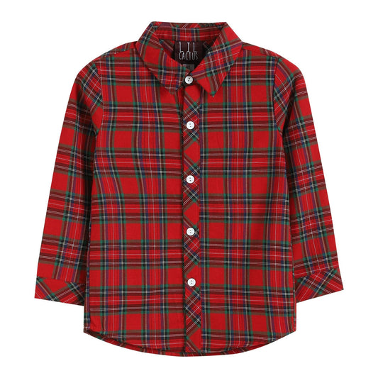 Christmas Tartan Plaid Dress Shirt