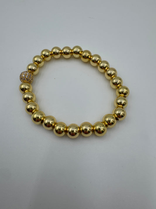 Gold bead bracelet