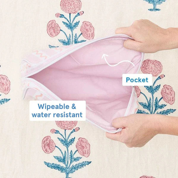 Mini Toiletry Bag Coral Stripe