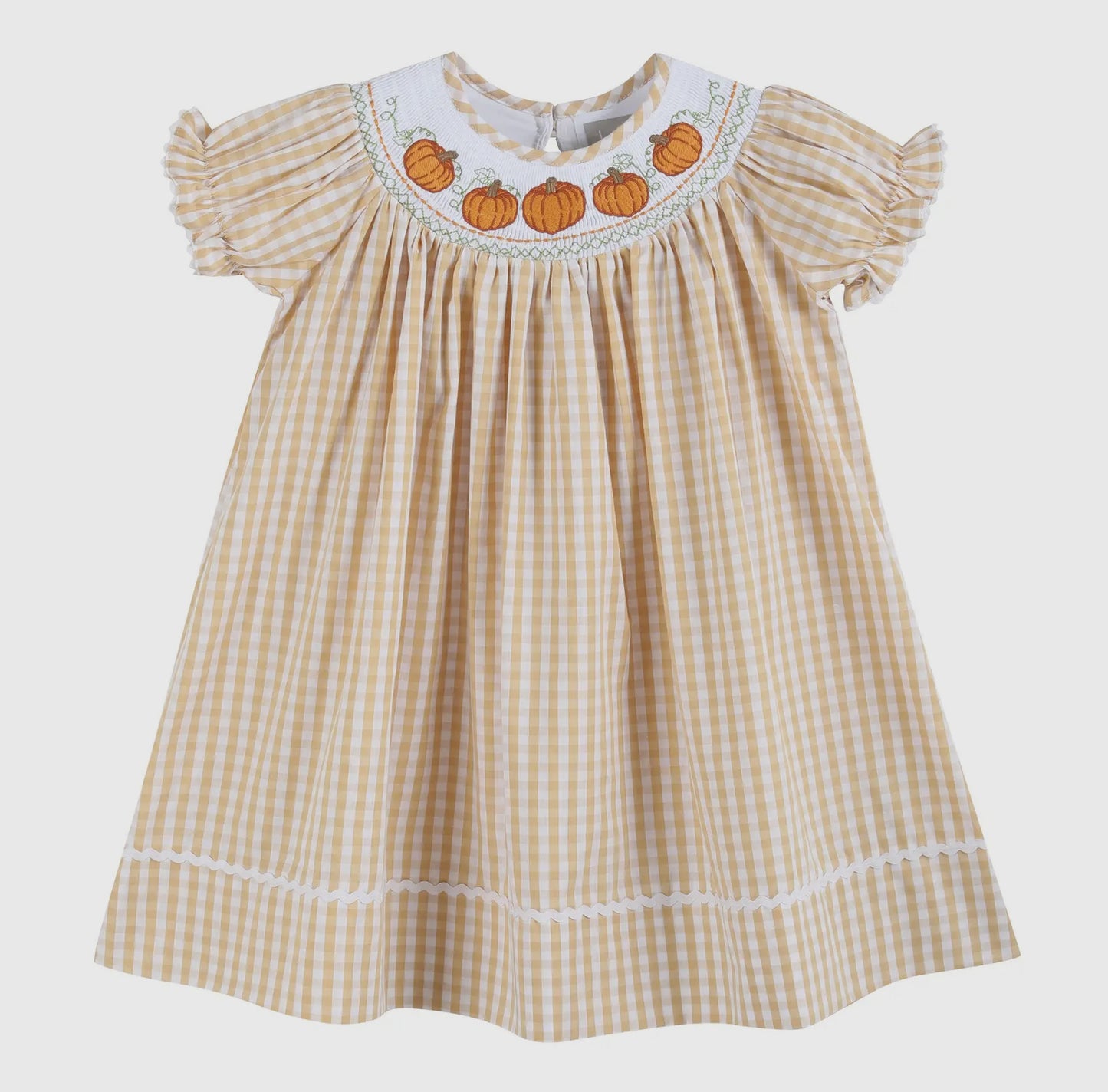 Pumpkin Patch Gingham Smocked Dress
