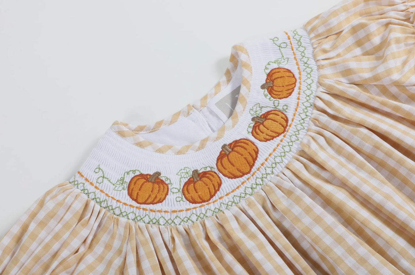 Pumpkin Patch Gingham Smocked Dress