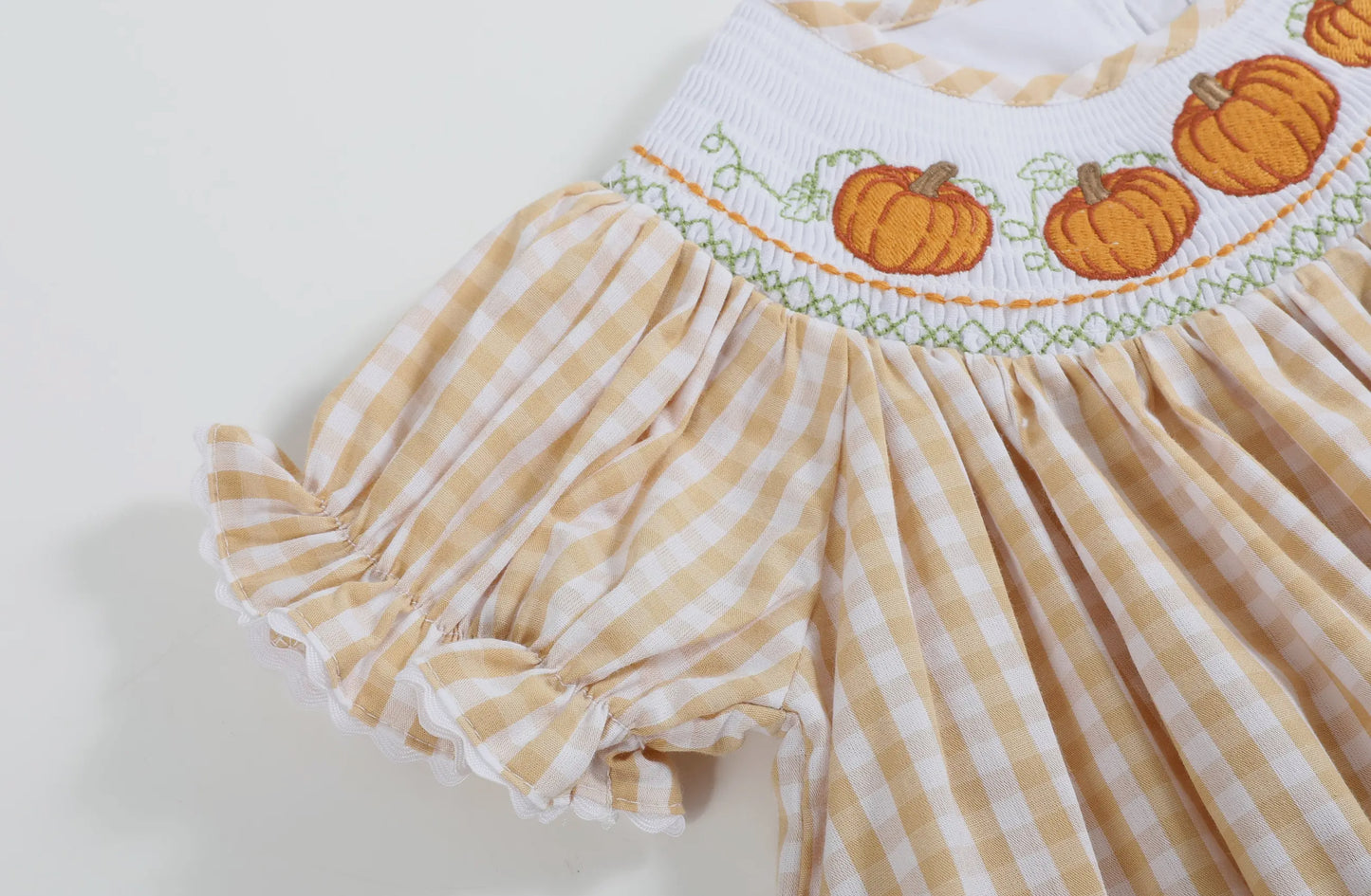 Pumpkin Patch Gingham Smocked Dress