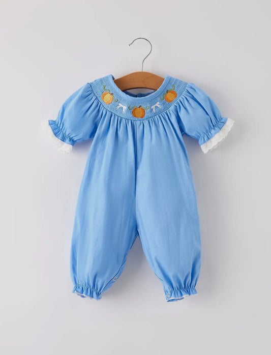 Caroline Pumpkin Baby Girl Romper