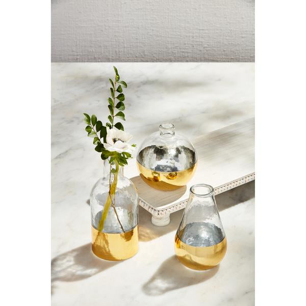 Glass And Gold Vases Medium