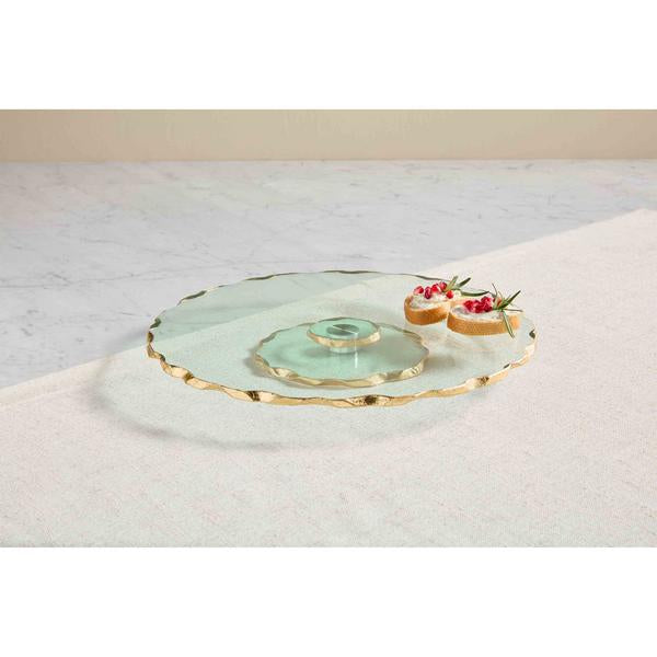 Gold Edge Glass Lazy Susan