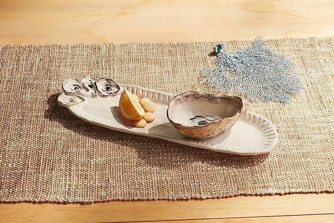 Oyster Tidbit And Tray Set