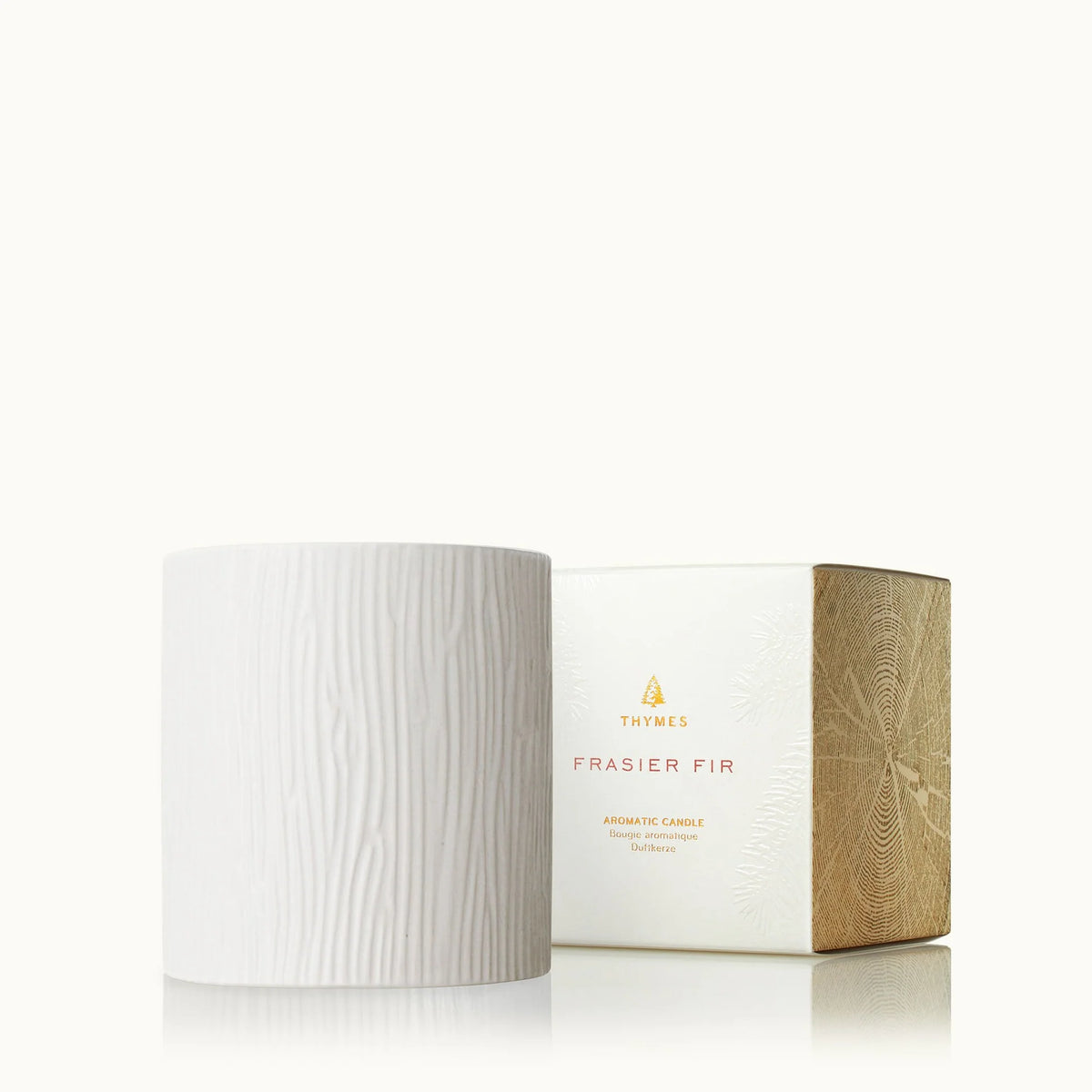 11 oz Medium Gilded Ceramic Poured Candle, Frasier Fir