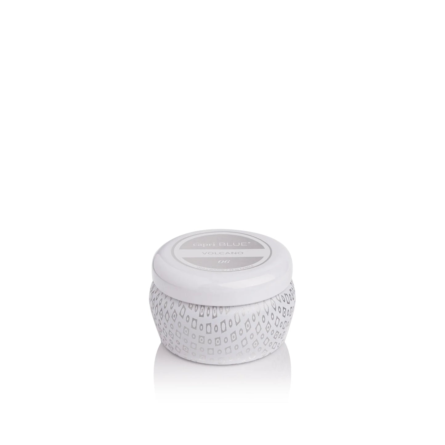 3 oz  White Printed Mini Tin,  Volcano