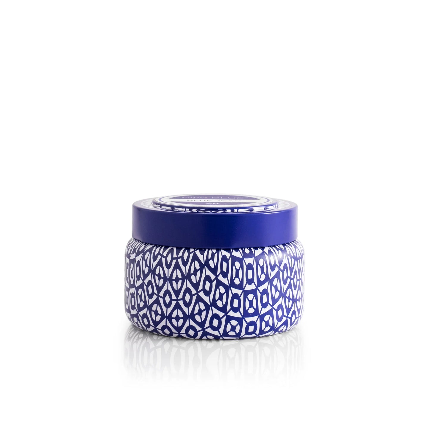 8.5 oz Blue Printed Travel Tin, Volcano