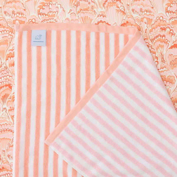 Reversible Kids Beach Towel Pink and Coral