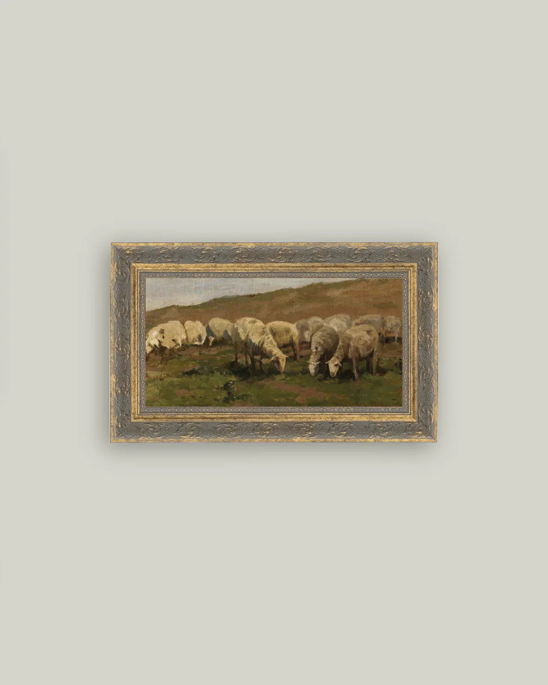 12x7 Patina Gold Sheep Landscape