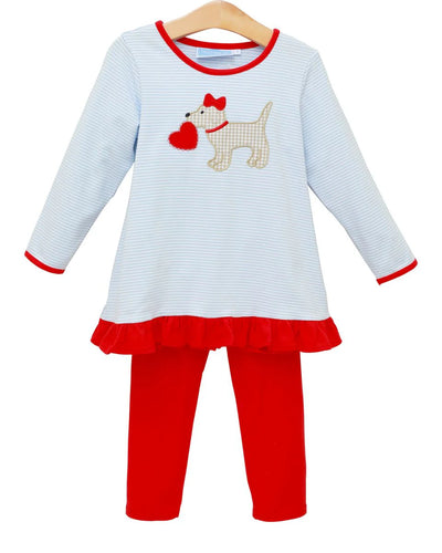Girls Puppy Love Pants Set