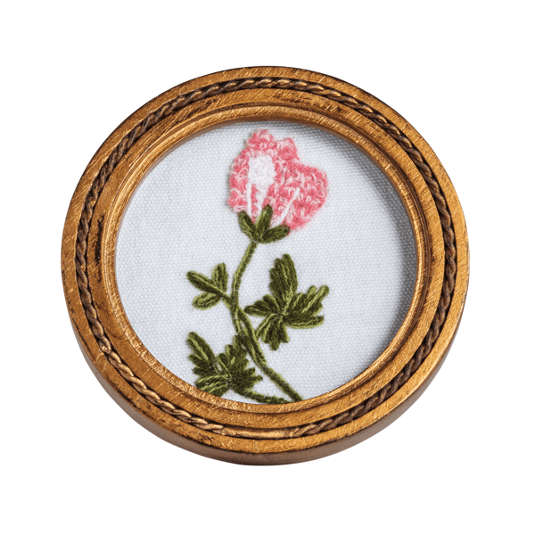 Pink Framed Floral Embroidery