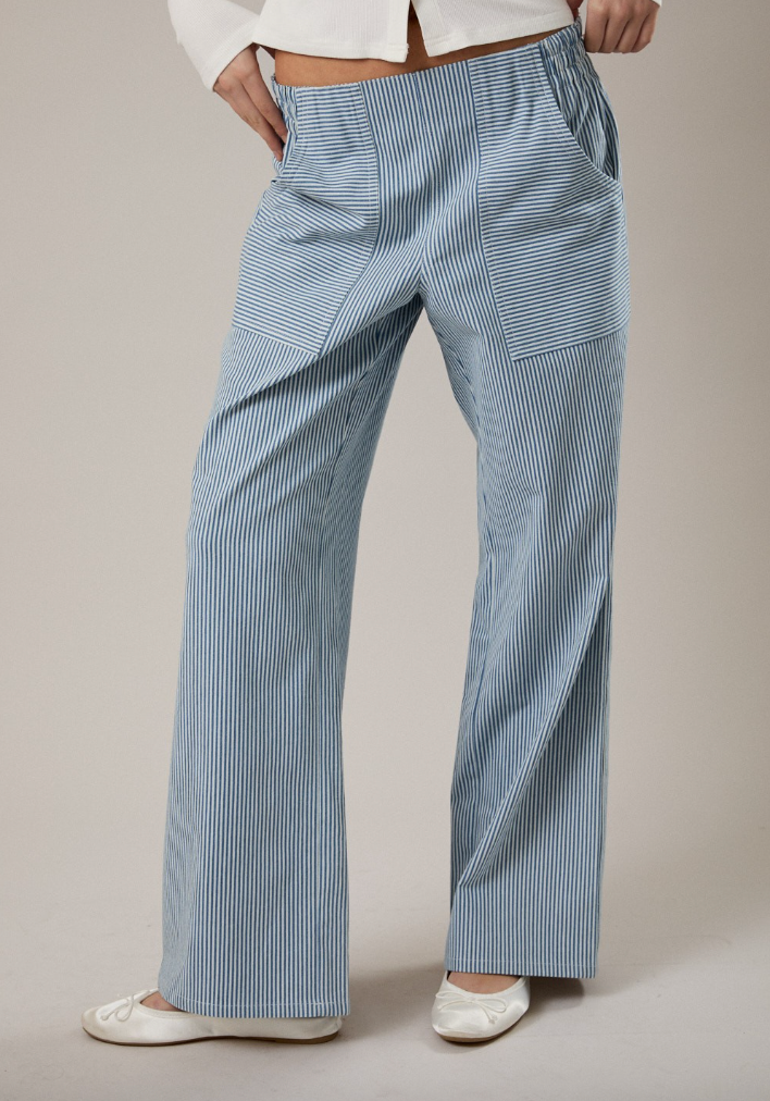 Louise Stripe Pant-Blue
