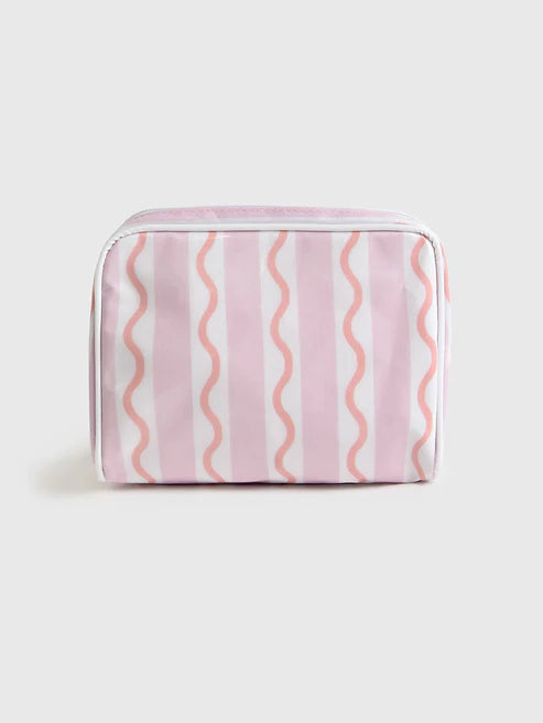 Small Toiletry Bag Coral Stripe