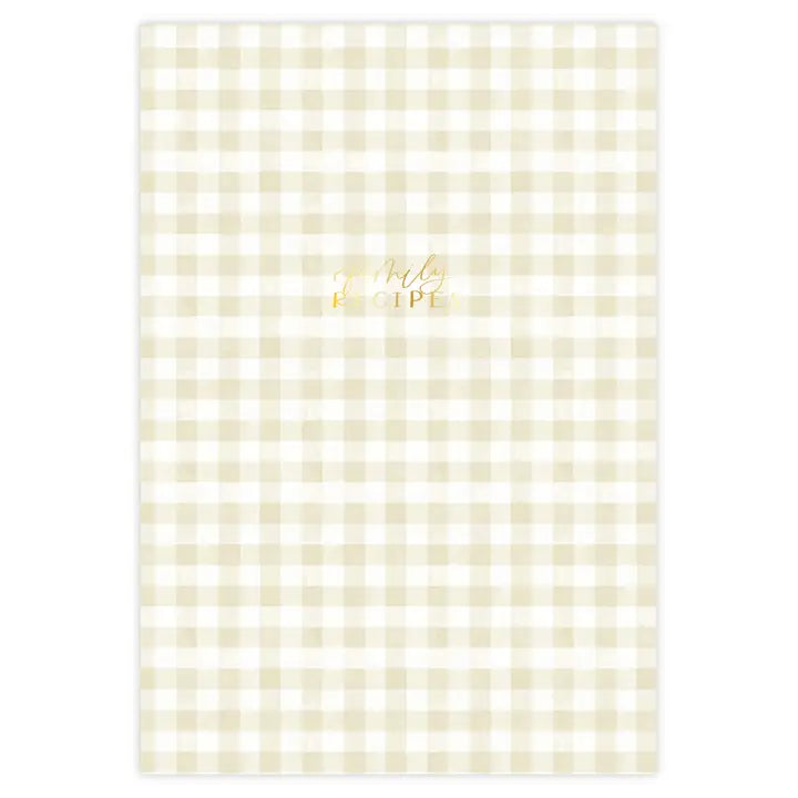 Beige Gingham Recipe Book