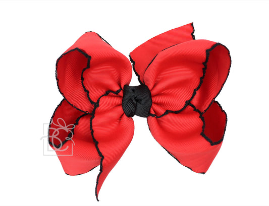 Crochet Edge Bows (Red & Black)