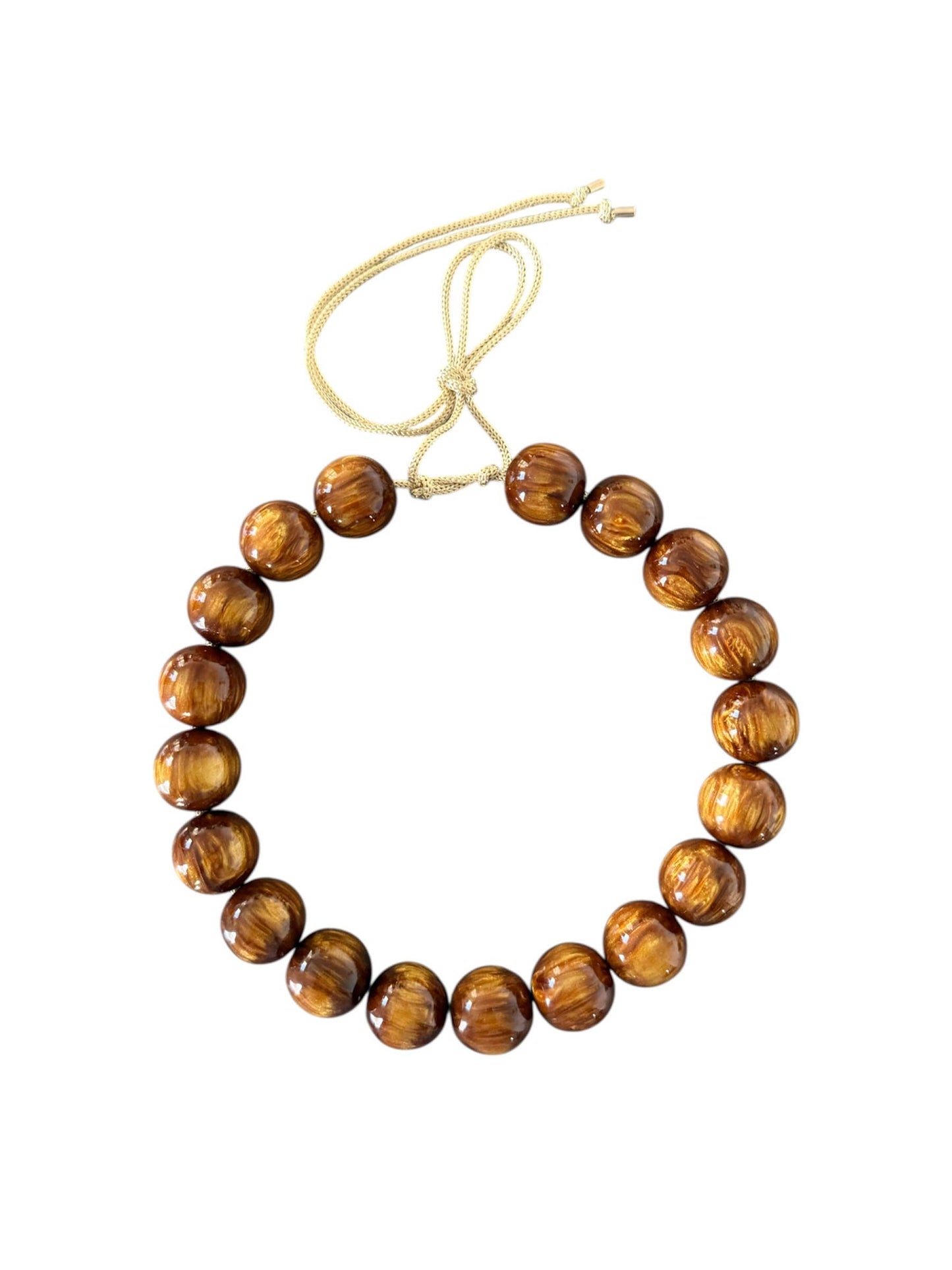Chunky Beaded Necklace - Maple