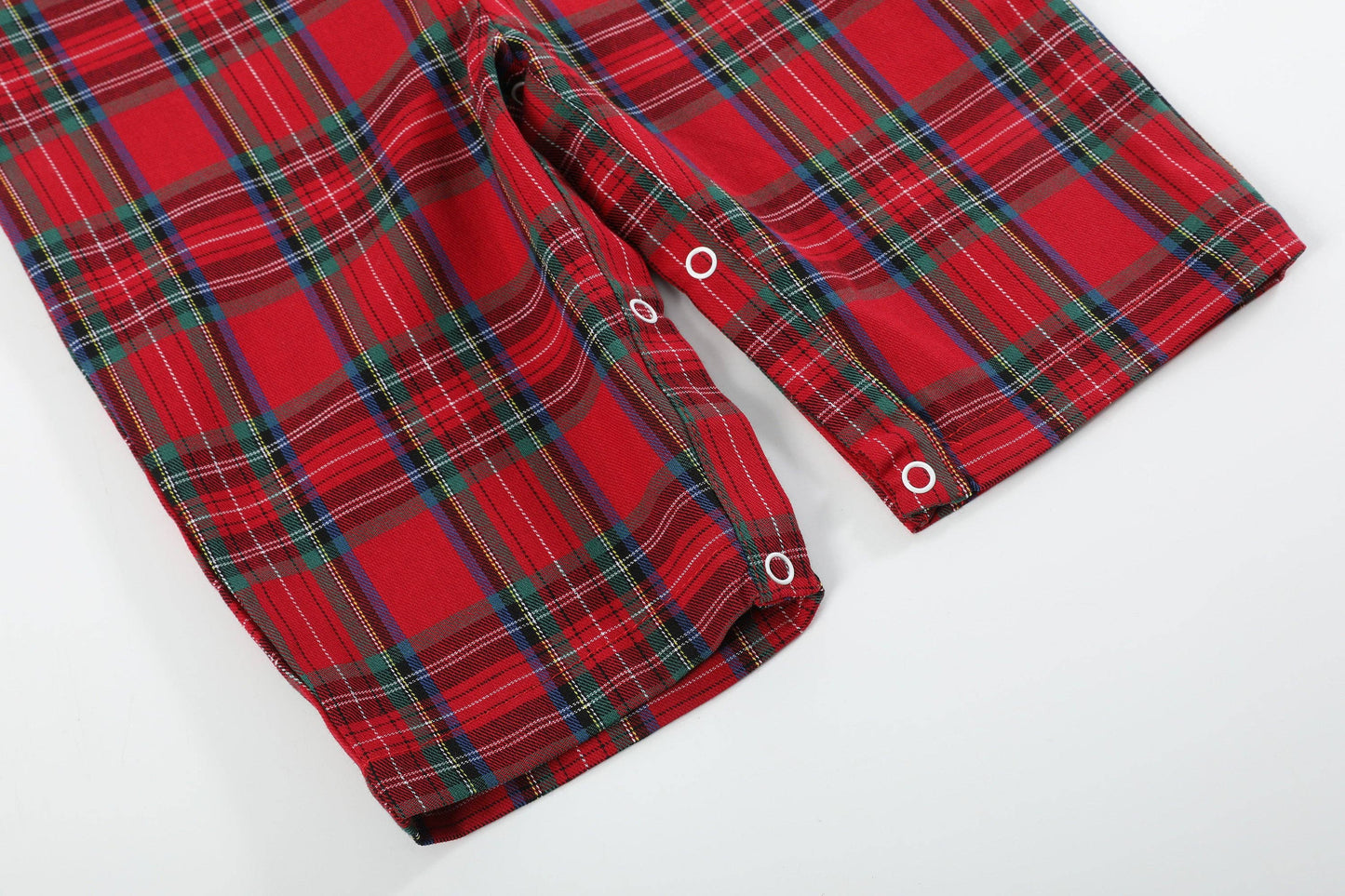 Christmas Tartan Plaid Smocked Overalls