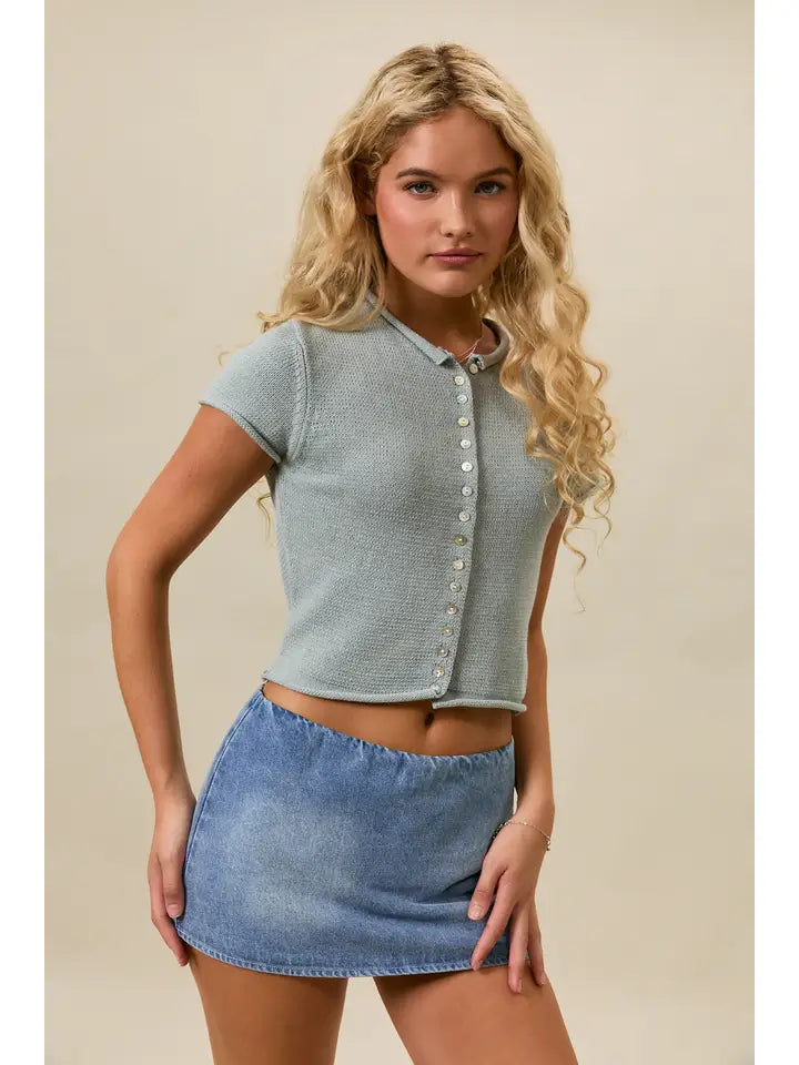 Light Blue Knit Top