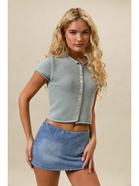 Light Blue Knit Top