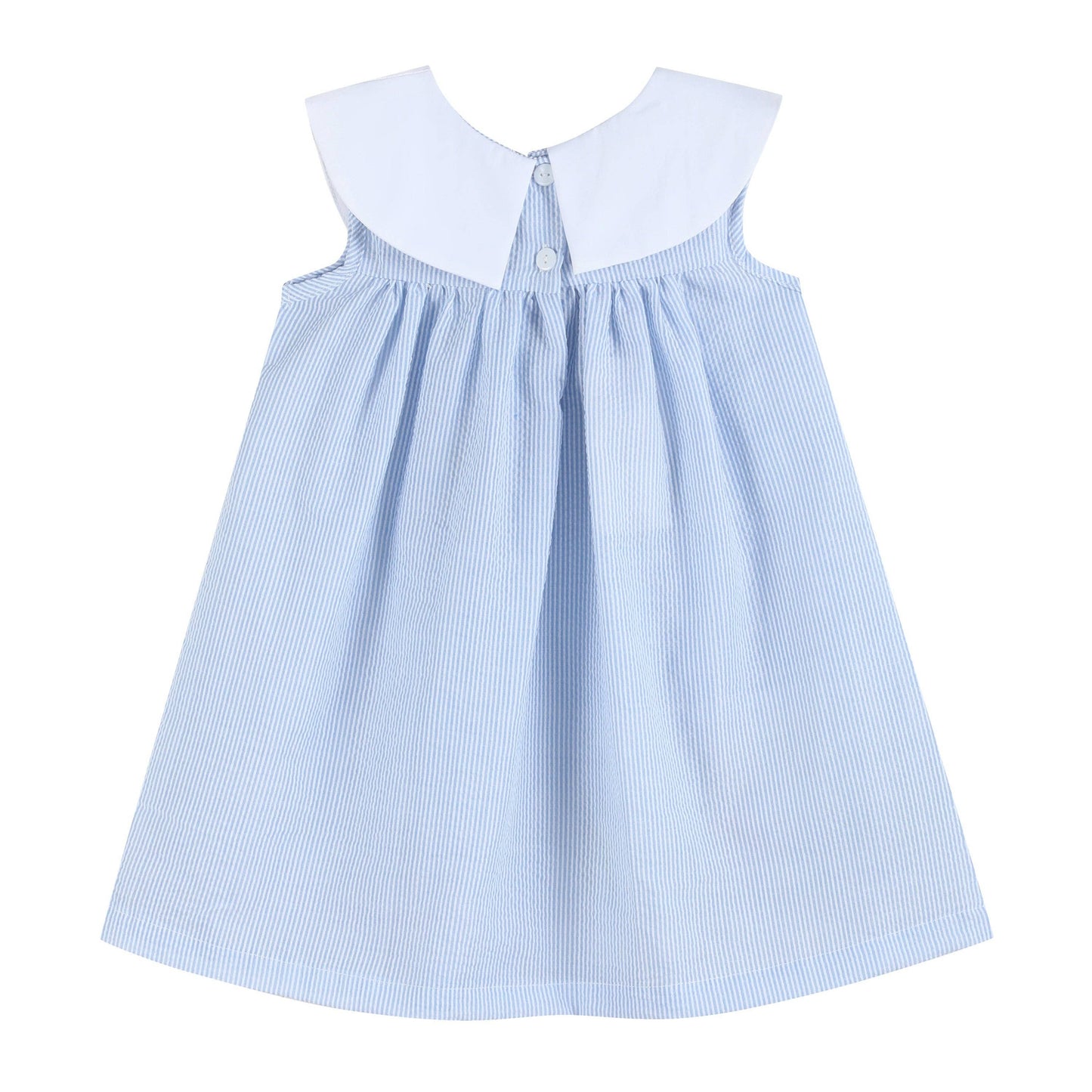 Blue Bunnies Seersucker Yoke Dress