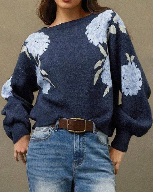 Blue Hydrangea Sweater