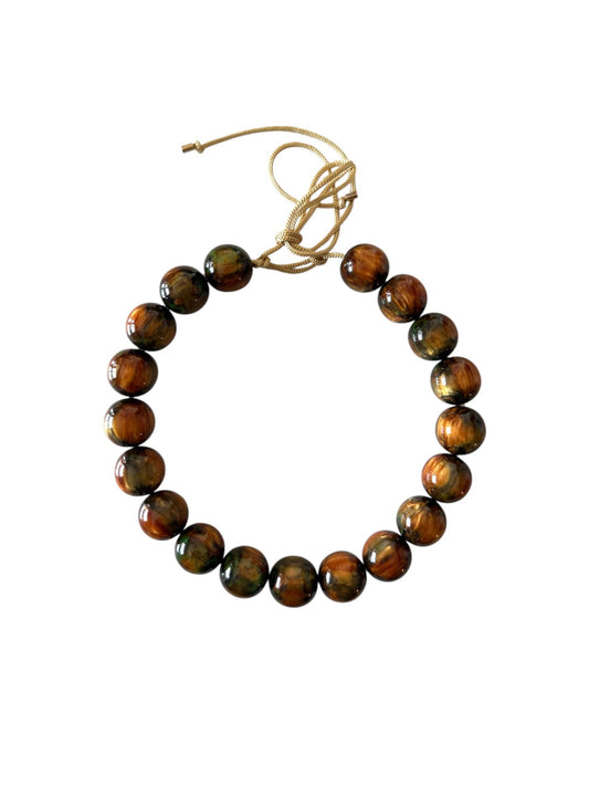 Chunky Beaded Necklace - Amber Glow