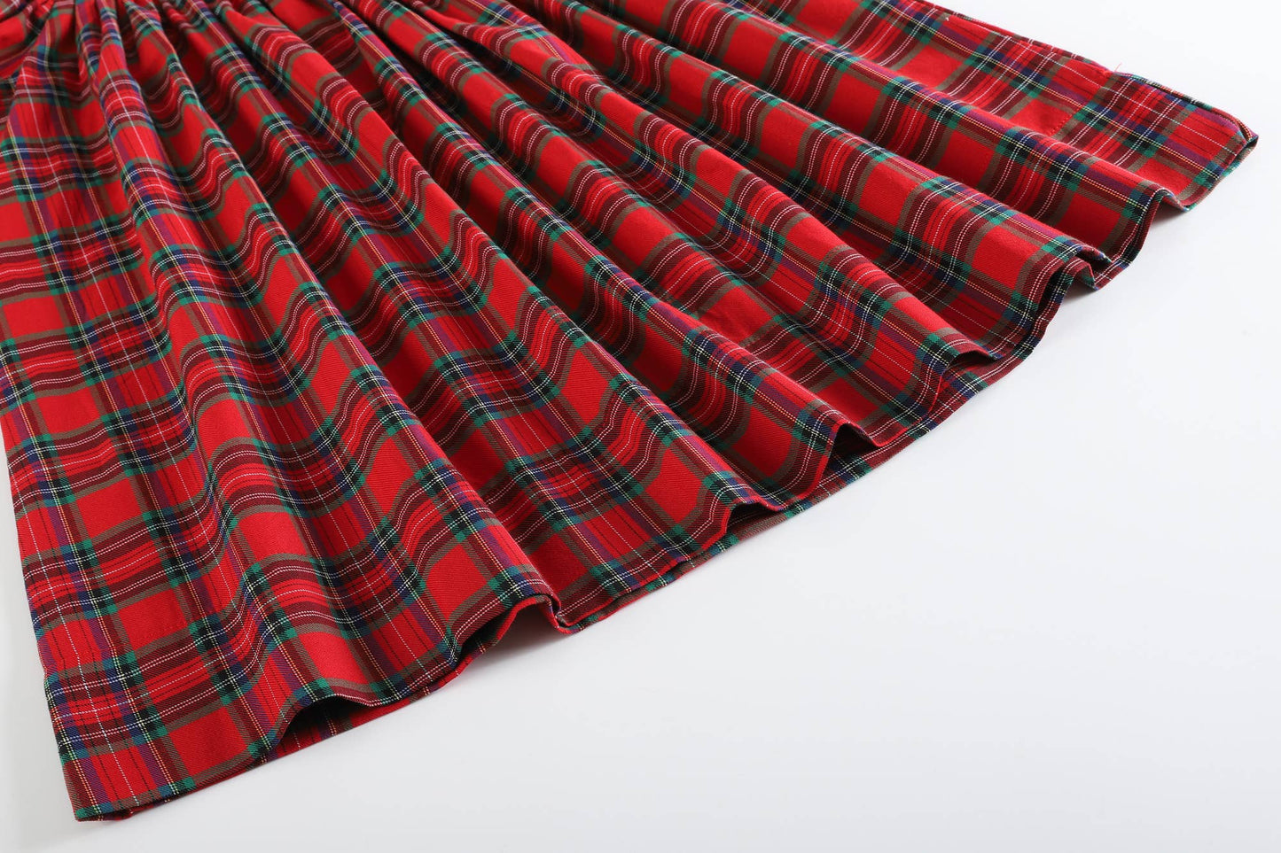 Christmas Tartan Plaid Smocked Bishop Dress